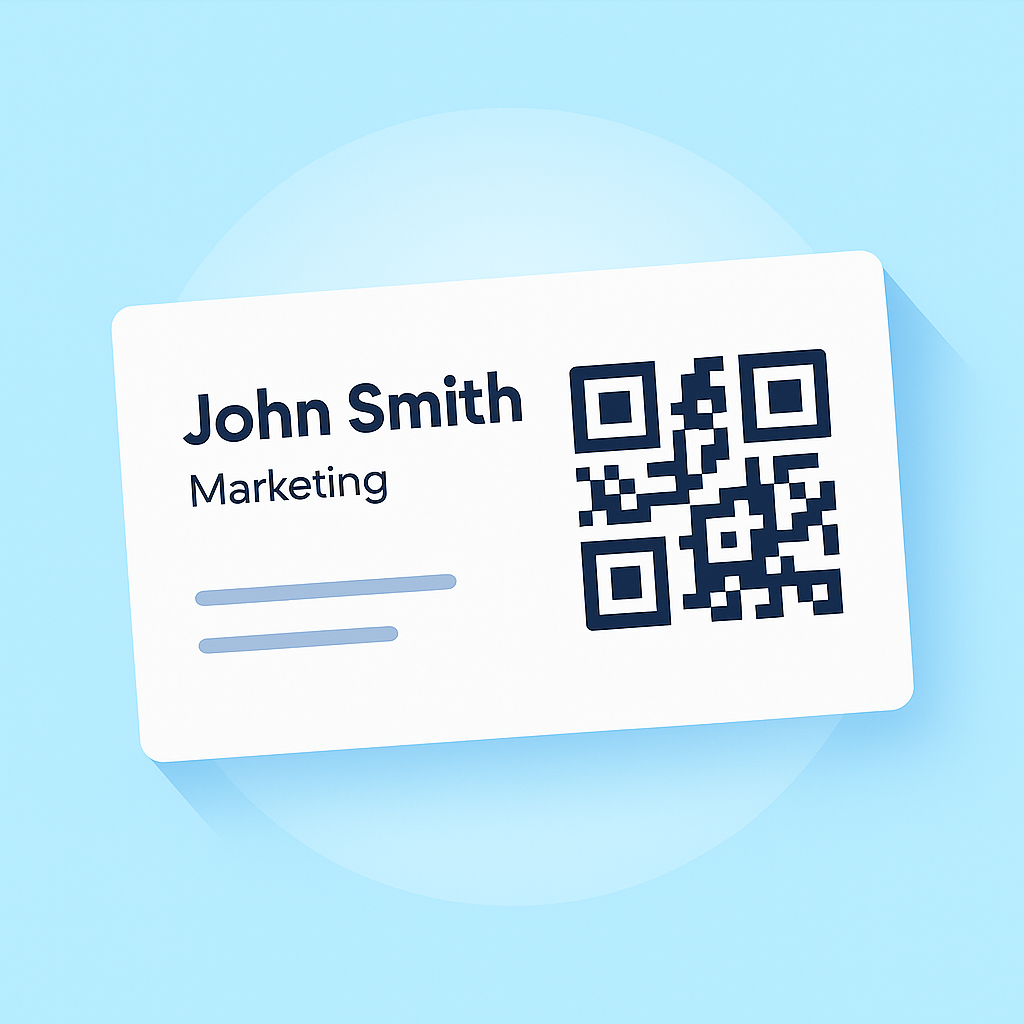 Business card with a QR code linking to a portfolio