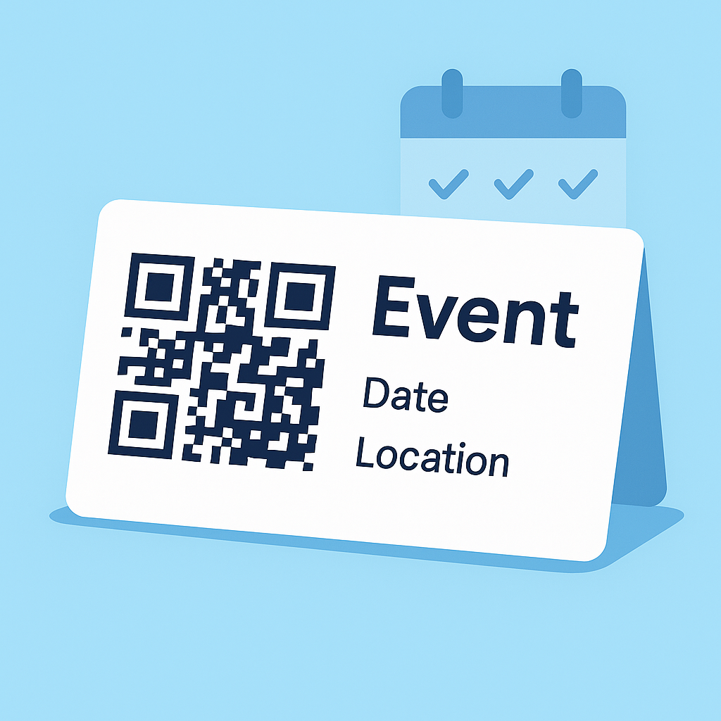 Event poster with QR code for check-in or ticket lookup