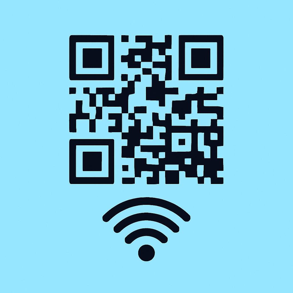 Printed Wi-Fi QR code card for quick network join